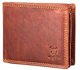 MATADOR Herren Leder Portemonnaie TüV geprüfter RFID & NFC Schutz Geldbörse Vintage Braun