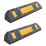 SNS SAFETY LTD RWS-225 Gummi Radstopp-Parkbegrenzung für gewerbliche und Private Parkhäuser, Parkplätze und Privatgaragen, Farbe Schwarz-Gelb, Abmessungen 60x12x10 cm (2er Pack)