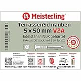 Meisterling® V2A Edelstahl TerrassenSchrauben Terrassen bau Schrauben Universalschrauben INOX 5 x 60 mm Edelstahl V2A