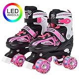 Apollo Super Quad X Pro, verstellbare LED Rollschuhe, ideal für Kinder, komfortable, größenverstellbare Roller Skates für Mädchen und Jungen