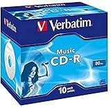 Verbatim Music CD-R 80 Min I 10er Pack Jewel Case I CD Rohlinge I 16-fache Brenngeschwindigkeit mit langer LebensdauerI leere CDs I Audio CD Rohling zum Sichern von Musik I Music CD