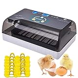 Brutmaschine Vollautomatische Hühnere Eier Brutgerät 9-35 Inkubator Automatisches Drehen und Schlüpfen von Brutapparate mit LED-Beleuchtung für Terrarien, 100Stück Anti-Pecking-Hühnergläser enthalten