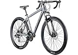 Galano Crossrad 29 Zoll Fitnessrad Fahrrad Crossbike Road Cross Rennrad Rad (grau/schwarz, 48 cm)