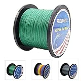 SHADDOCK Angelschnur Super Stark 100% PE Geflochtene Angelschnur 100 m (110)/1000 m (1100 Meter) 10lb-100lb Test – Advanced high-strenght Angeln Superline mit 4-strands, dunkelgrün