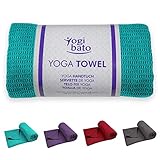 Yogibato Yoga Handtuch rutschfest & schnelltrocknend – Yogahandtuch Antirutsch – Mikrofaser Yogatuch – Non Slip Yoga Towel [183 x 61 cm] Türkis