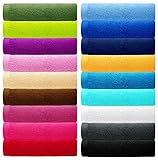 Lashuma Handtuch Set - Frotteeserie Premium Uni Pure - in 18 Farben und 5 Größen, Farbe Chocolate - Braun, 4er Set Gästetücher 30x50 cm