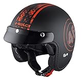 Held Black Bob Dekor Jethelm, Farbe schwarz-rot, Größe S