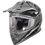 Nexo Motocross Helm Motorradhelm Cross Helm Enduro Helm MX-Line Fiberglas Crosshelm, 1.250 g, effektive, mehrfache Be- und Entlüftungskanäle, Ratschenverschluss, Mattschwarz, XS - XL