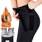 EGEYI Womens abnehmen Hosen Hot Thermo Neopren Sweat Sauna, Gewichtsverlust Hosen Sauna Hosen, Schwitzhose für Frauen Fettverbrennung (XL)