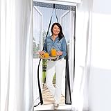 EASYmaxx Türvorhang 90 x 210 cm'Magic Click' | Zum Schutz vor Fliegen und anderen Insekten | Praktischer Magnetverschluss, einfache Klebemontage [schwarz]