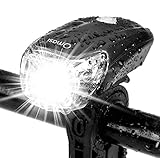 Omasi Fahrradbeleuchtung LED StVZO Zugelassen Fahrradlicht Fahrradlampe USB Wiederaufladbar Fahrrad Frontlicht Wasserdicht Fahrradleuchte 1200mAh Akku MTB Rennrad Schwarz