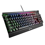 Sharkoon Skiller Mech SGK3 Mechanische Gaming Tastatur (mit RGB-Beleuchtung, blaue Schalter, N-Key-Rollover, 1000 Hz Polling Rate) US-Layout