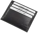 EXTRA FLACHES BÜFFELLEDER KREDITKARTENETUI VISITENKARTENETUI KARTENETUI SCHECKKARTENETUI KARTENMÄPPCHEN MJ-DESIGN-GERMANY SCHWARZ ODER BRAUN MIT KONTRASTNAHT, Schwarz, Einheitsgröße