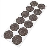 Adsamm® | 12 x Woll-Filzgleiter | Ø 40 mm | Braun | rund | 3 mm starke selbstklebende Möbelgleiter aus echtem Wollfilz