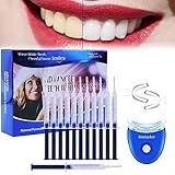 Teeth Whitening Kit,Sinicyder Wiederverwendbares Zahnbleaching Kit entfernt Ablagerungen und Verfärbungen für weiße Zähne,10x Teeth Whitening 2x Dental Trays Gel Kit & Laserlicht