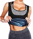 DUROFIT Damen Saunaanzug aus Neopren Sauna Tank Top Sweat Weste für Gewichtsverlust Schwitzanzug Taille Trainer Training Vest Abnehmen Körperformer Taillen Former Fettverbrennung Workout Sweatsuit