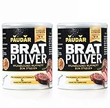 PAUDAR Bratpulver | Vegan, leicht dosierbar | 100 % pflanzlich, reduziert Fettspritzer, fettarme Zubereitung von Fisch, Fleisch, Gemüse [2 x 125g]