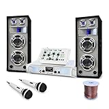 DJ PA Set Polar Bear Design PA Komplettset white/weiss (Skytec SPL1000 Watt, 3-Wege 600W PA-Box, Mixer, Mikro) 2200W max.