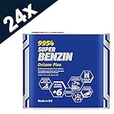 MANNOL 24 x 500ml, Super Benzin Octane Plus 9954 oktanzahlerhöhendes und reinigendes Benzinadditiv