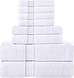 Utopia Towels - Handtuch Set aus Baumwolle - 2 Badetuch, 2 Handtücher und 4 Washclappen - 600 g/m² (weiß)