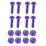 perfk 8 x Skateboard Longboard Kit Schrauben + Muttern Set - Lila