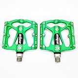Willyn Ultra-Light Kugellager MTB CNC Aluminum Fahrrad Pedale Fahrradpedale JT32 (33, Gruen mit Schwarz)