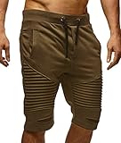 Leif Nelson Herren Kurze Hose Shorts Sweatshorts LN9025; Größe S, Khaki