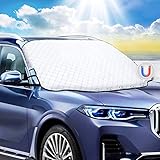 Favoto Auto Sonnenschutz Frontscheibe Windschutzscheiben Abdeckung Magnetische Faltbare Autoscheibenabdeckung Eisschutz Frontscheibenabdeckung UV-Schutz für Sommer Staub Schnee 183x116 cm
