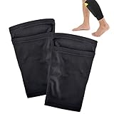 HO2NLE Schienbeinschoner Fußball Herren Schienbeinschonerhalter Kinder Calf Sleeves Erwachsene mit Tasche Schweißresistent Atmungsaktiv Weich Anti-Reibung Schwarz Soccer Shin für Jungen Damen