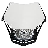 Scheinwerfer Motorrad Lampenmaske V-Face schwarz/weiß universal 35/35W + Standlicht R-MASKBNNR008