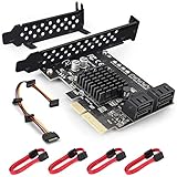 Rivo 4-Port SATA III PCIe x4 Raid Festplatten-Controller-Karte mit Marvell 88SE9230 Chipsatz und HyperDuo Technologie, inklusive 4 SATA-Kabel und einer Low-Profile-Halterung