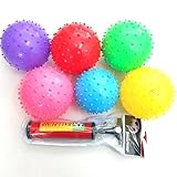 jameitop® 10x Igelball Stachelball Noppenball Massageball Bunte Farben inkl. Ballpumpe, Durchmesser ca. 9-11 cm