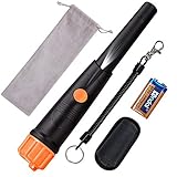 Metalldetektoren Pinpointer - SUNPOW IP68 Komplett Wasserdicht 360° Suchen Metallsuchgerät mit Gürtel Holster, Summton Vibration Klang (Drei Modi), 9V Batterie & Samtbeutel Inklusive