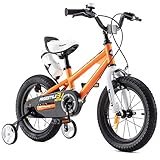 Royal Baby Kinderfahrrad Jungen Mädchen Freestyle BMX Fahrrad Stützräder Laufrad Kinder Fahrrad 14 Zoll Orange