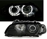 LED Angel Eyes Scheinwerfer Set in Klarglas Schwarz, inkl. Blinker