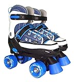 Best Sporting Rollschuhe für Kinder und Jugendliche, Größe verstellbar, ABEC 7 Carbon, Farbe: blau/weiß, Größe: 36-39