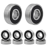 Skateboard Kugellager,608 RS Reibungsfreie Kugellager Longboard Roller 10er Pack Doppelt Abgeschirmt Rollschuhen Kugellager für Fidget Spinner Roller Skatesand 608 ZZ ABEC-9 8mm Schwarz
