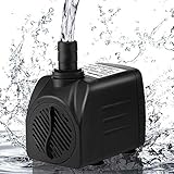 Cadrim 25Watt 1200L/H Aquarium Pumpe Wasserpumpe Tauchpumpe Förderpumpe Aquariumpumpe Schwarz