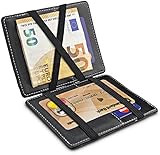 TRAVANDO ® Magic Wallet mit Münzfach Vegas Geldbörse Herren klein Slim Portemonnaie Mini Wallets for Men Geldbeutel Männer dünn Portmonee Brieftasche Geschenk Kreditkartenetui Portmonaise Portmonai