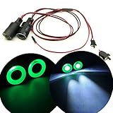AXspeed 17mm 2 LEDs Angel Eyes Light Licht Scheinwerfer / Rücklicht für 1:10 RC Crawler Car (Grün + Weiß)