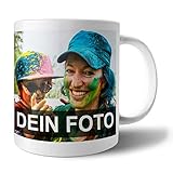 Tasse mit Foto Bedrucken Lassen | Fototasse selbst gestalten mit individuellem Foto und Text | Geschenk-Idee für Opa, Oma, Papa, Mama u.v.m.