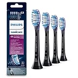 Philips Sonicare Original Aufsteckbürste Premium GumCare HX9054/33, 7x gesünderes Zahnfleisch, RFID-Chip, 4er Pack, Standard, Schwarz