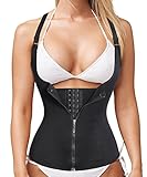 Bingrong Damen figurformend Unterbrustkorsett Bauchweg Shape-Top stark formend Körperformer Unterbrust Mieder verstellbar Oberteil Body, Schwarz, L