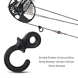 Tbest Bogenschießen Stabilisator Schalldämpfer Schnur Dämpfer Bow Silencer für Compoundbogen, 4Pcs Dauerhafter Gummimischungs Bogen Schnur Stabilisator Schwingungsdämpfer Stoßdämpfer(Schwarz)
