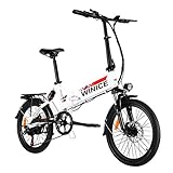 VIVI E-Bike Klapprad, 20' Elektrofahrrad, 350W Citybike Elektrisches Fahrrad mit herausnehmbarer 8 Ah Batterie, Shimano 7-Gang, Vollfederung