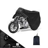 DSYCAR Motorradabdeckung, Motorradabdeckung Anti Staub Rost Regen Schnee UV Motorradabdeckungen, Wasserdichte Motorradabdeckung, Motorrad Regenabdeckung mit Verriegelungslöchern Passend (3XL,Schwarz)