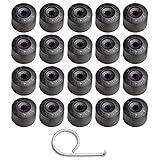 Gebildet 20 stücke Universal 17mm Kunststoff Nut Abdeckkappe Schraube Auto Mutter Covers Bolt Radkappen mit 1 stück Abziehhaken (Schwarz)