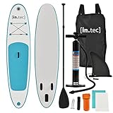 in.tec Stand Up Paddle Board 305x71x10cm Türkis Surfboard SUP Paddelboard Wellenreiter aufblasbar