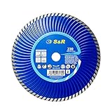 S&R Diamanttrennscheibe 230 x 7,0 mm x 22,2 mm TURBO, Beton armierter Beton, Granit, Naturstein, Ziegel, Trockenschnitt
