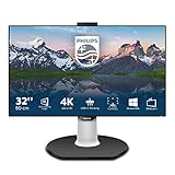 Philips 329P9H - 32 Zoll UHD USB-C Docking Monitor, Webcam, höhenverstellbar (3840x2160, 60 Hz, HDMI 2.0, DisplayPort, USB-C, RJ45, USB Hub) schwarz